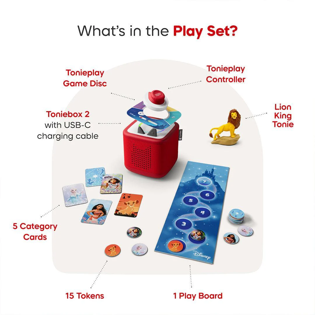 Tonies Toniebox 2 Playset with Tonieplay Game + Controller + Simba Tonie - Red - Image 3