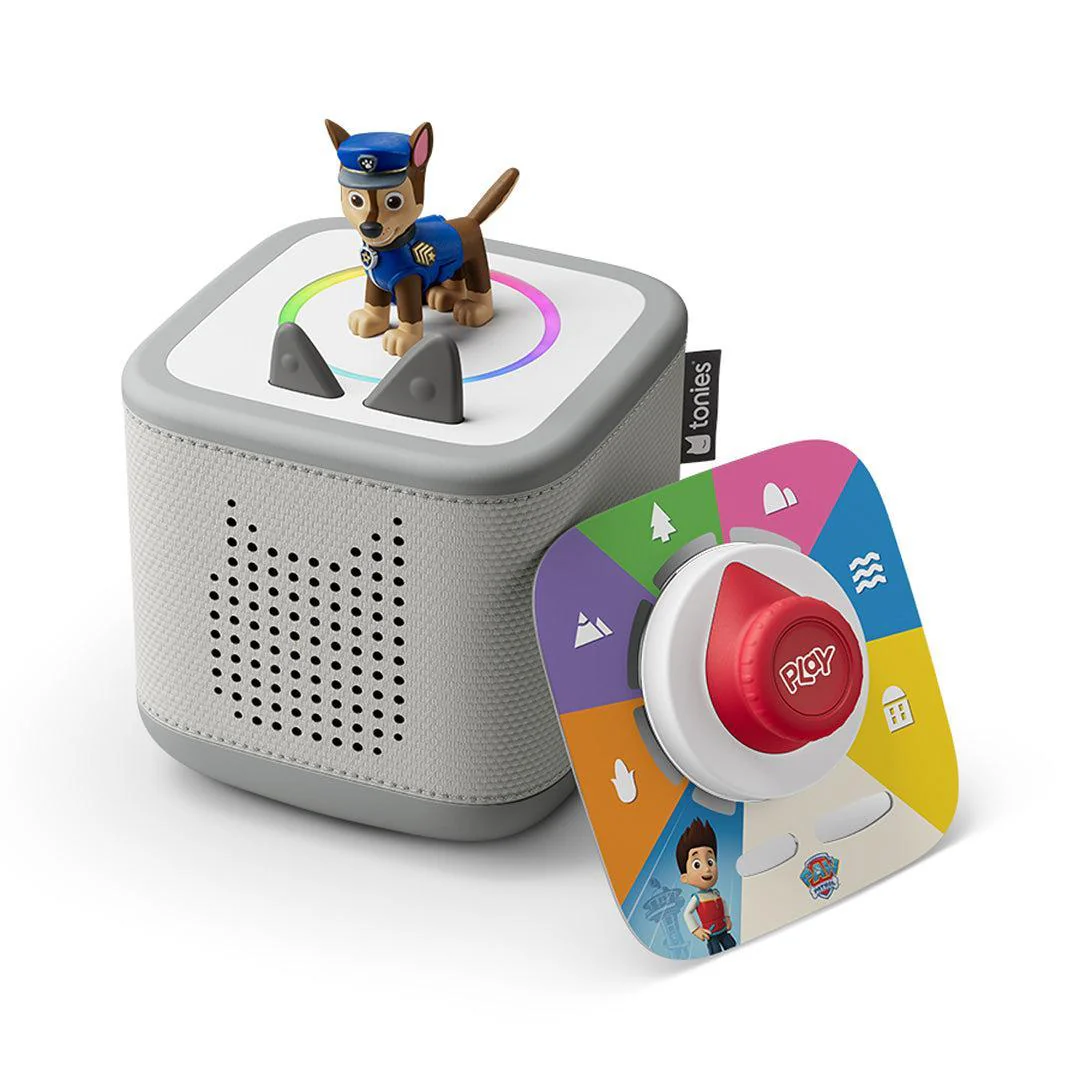 Tonies Toniebox 2 Playset with Tonieplay Game + Controller + PAW Patrol Chase Tonie - Grey
