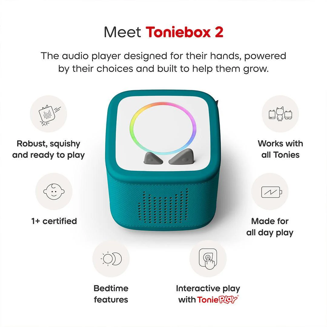 Tonies Toniebox 2 Playset with Tonieplay Game + Controller + PAW Patrol Chase Tonie - Teal - Image 4