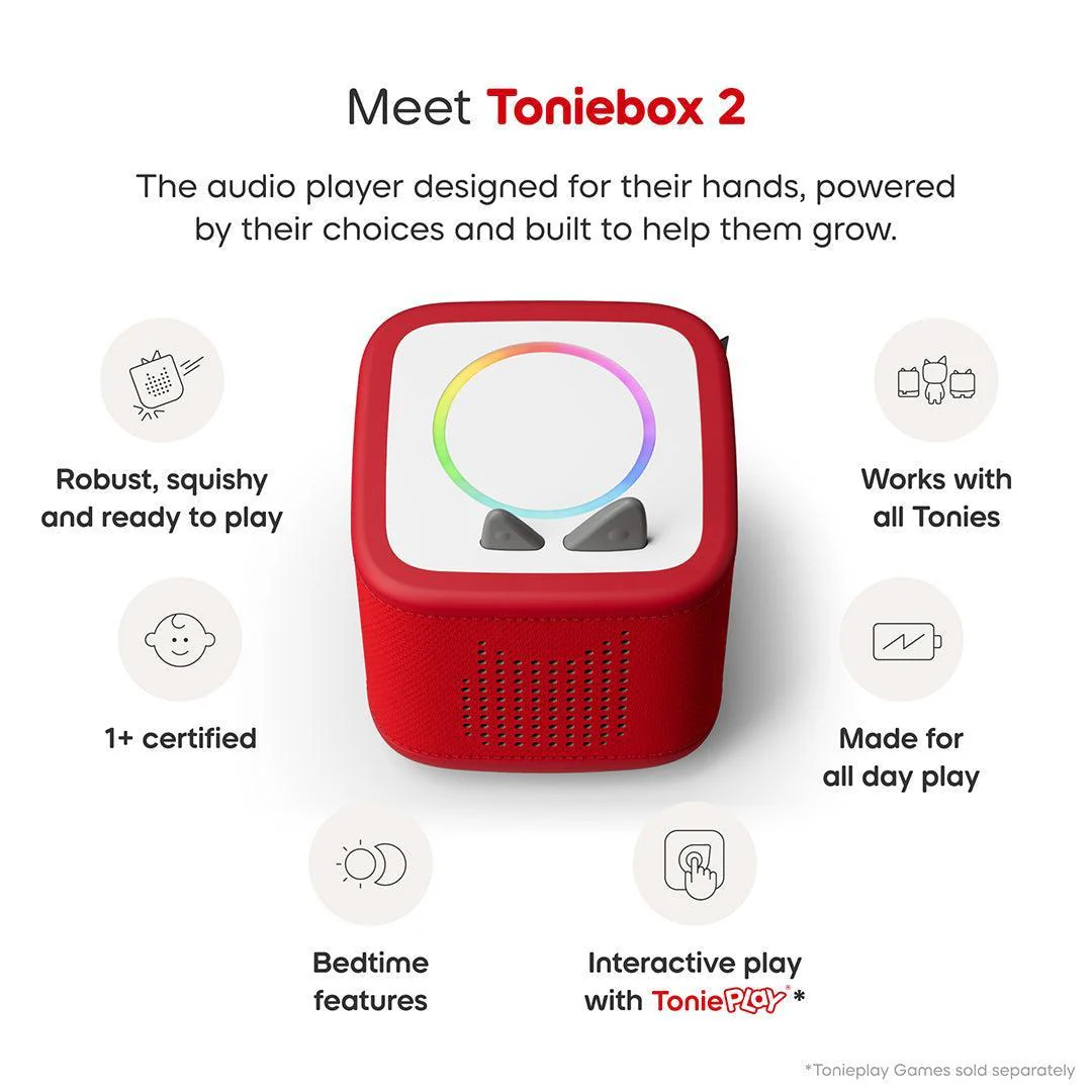 Tonies Toniebox 2 Starter Set with Creative Tonie Rubie - Red - Image 4