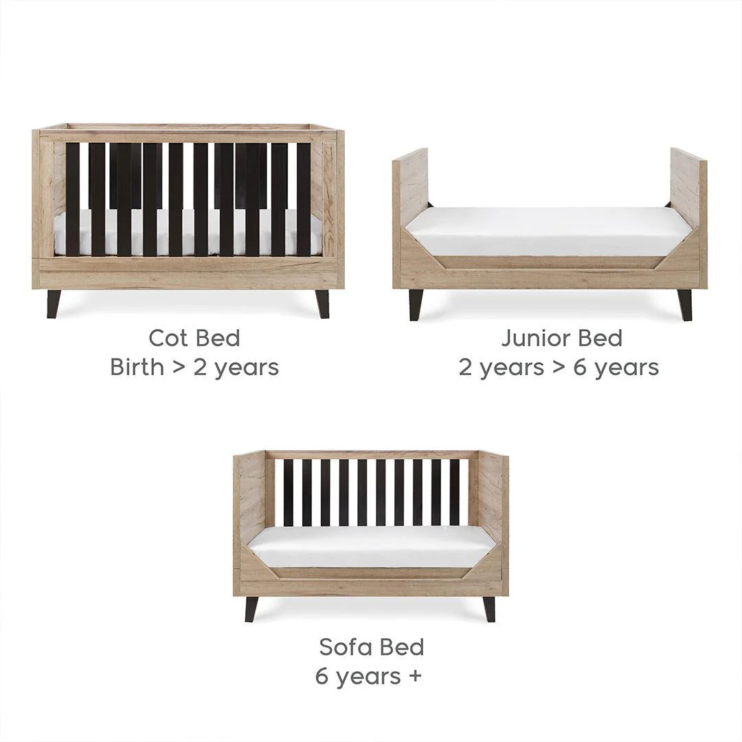Tutti Bambini Como 2 Piece Room Set - Distressed Oak/Slate Grey - Image 12