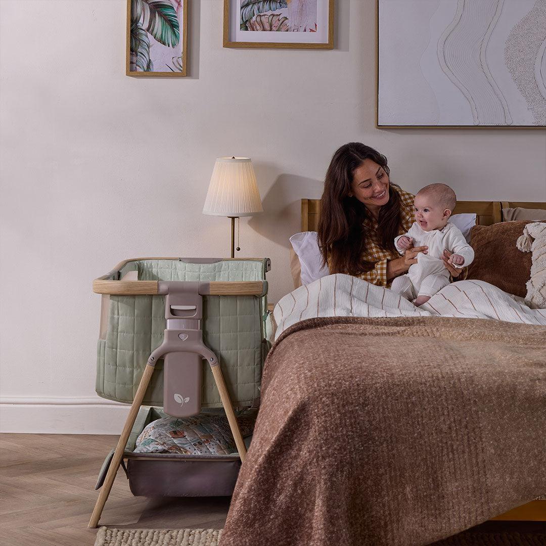 Tutti Bambini Cozee Sense Bedside Crib - Drifted Oak / Eucalyptus - Image 12