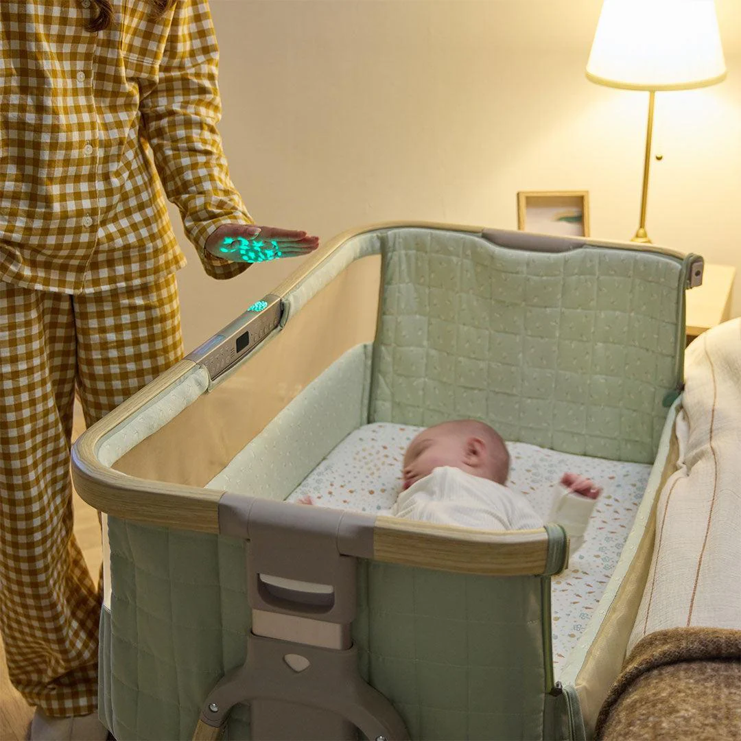 Tutti Bambini Cozee Sense Bedside Crib - Drifted Oak / Eucalyptus - Image 17