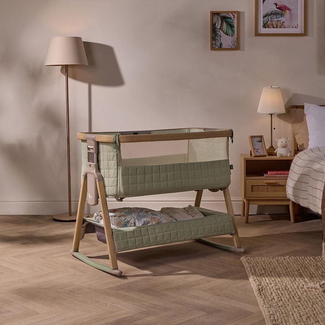 Tutti Bambini Cozee Sense Bedside Crib - Drifted Oak / Eucalyptus - Image 9