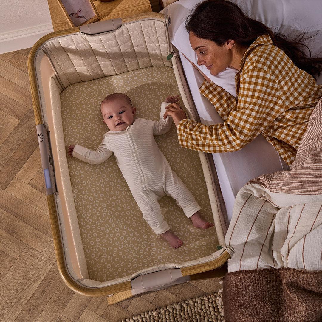 Tutti Bambini Cozee Sense Bedside Crib - Toasted Oak / Sand - Image 18