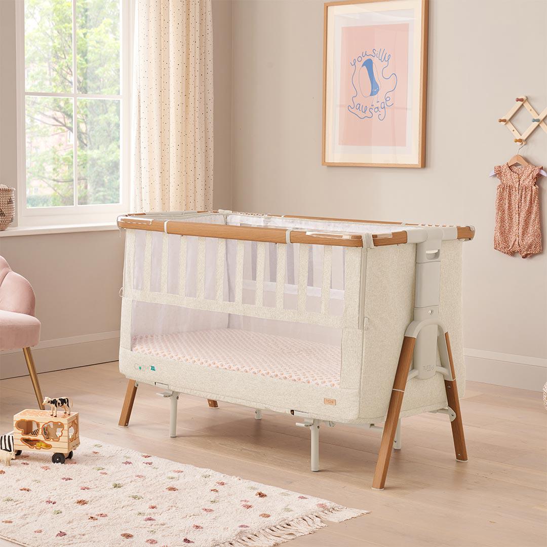 Tutti Bambini CoZee XL Bedside Crib & Cot - Scandinavian Walnut/Ecru - Image 3