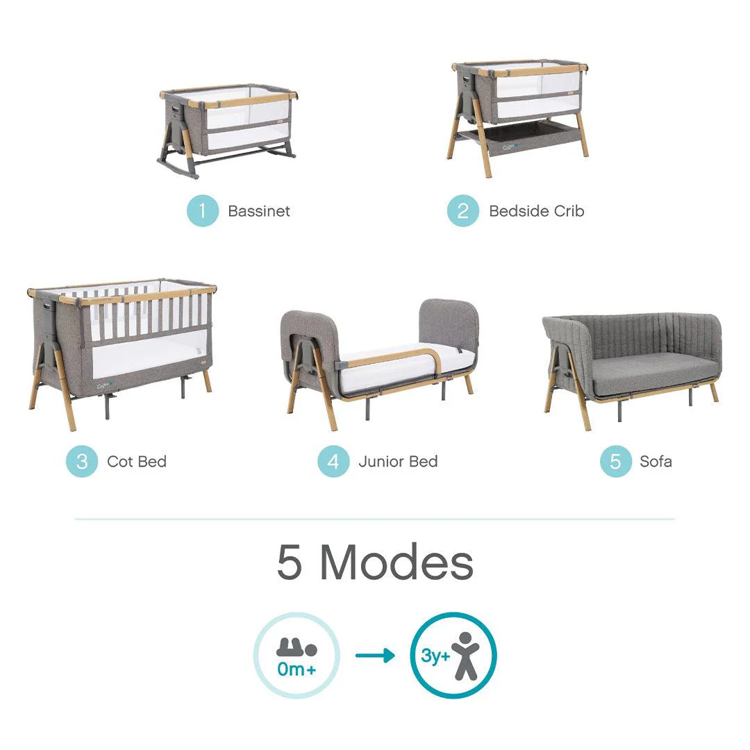 Tutti Bambini CoZee XL Complete Birth To 4+ Years Package - Oak/Charcoal - Image 3