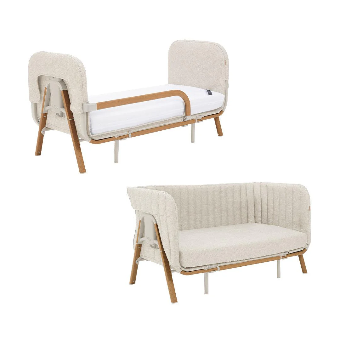 Tutti Bambini CoZee XL Junior Bed + Sofa Expansion Pack - Scandinavian Walnut / Ecru