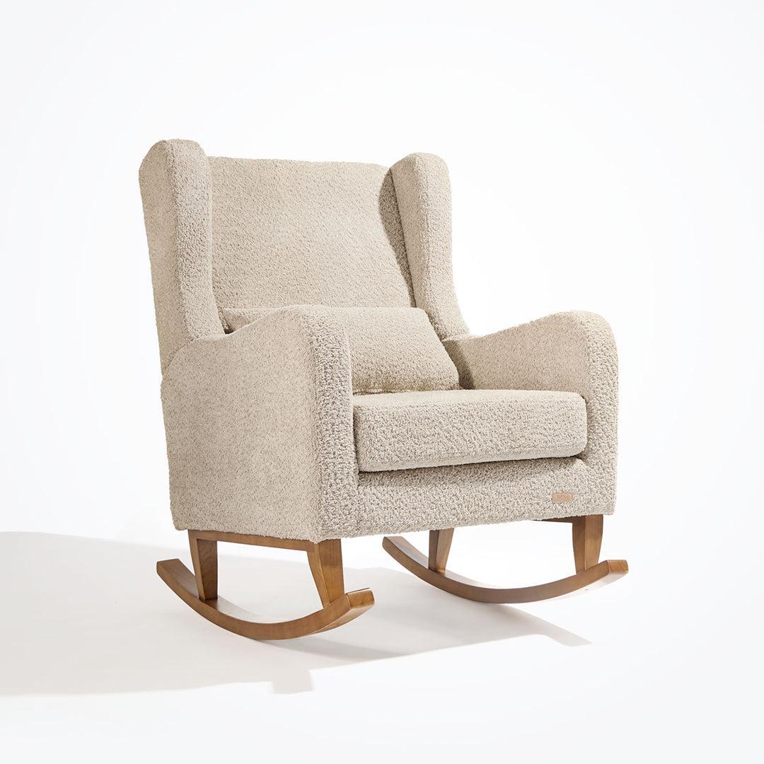 Tutti Bambini Harper Wingback Rocking Chair & Storage Footstool - Teddy Mushroom - Image 16