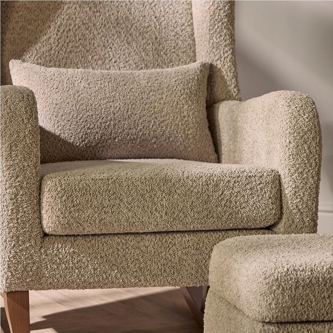 Tutti Bambini Harper Wingback Rocking Chair & Storage Footstool - Teddy Mushroom - Image 4