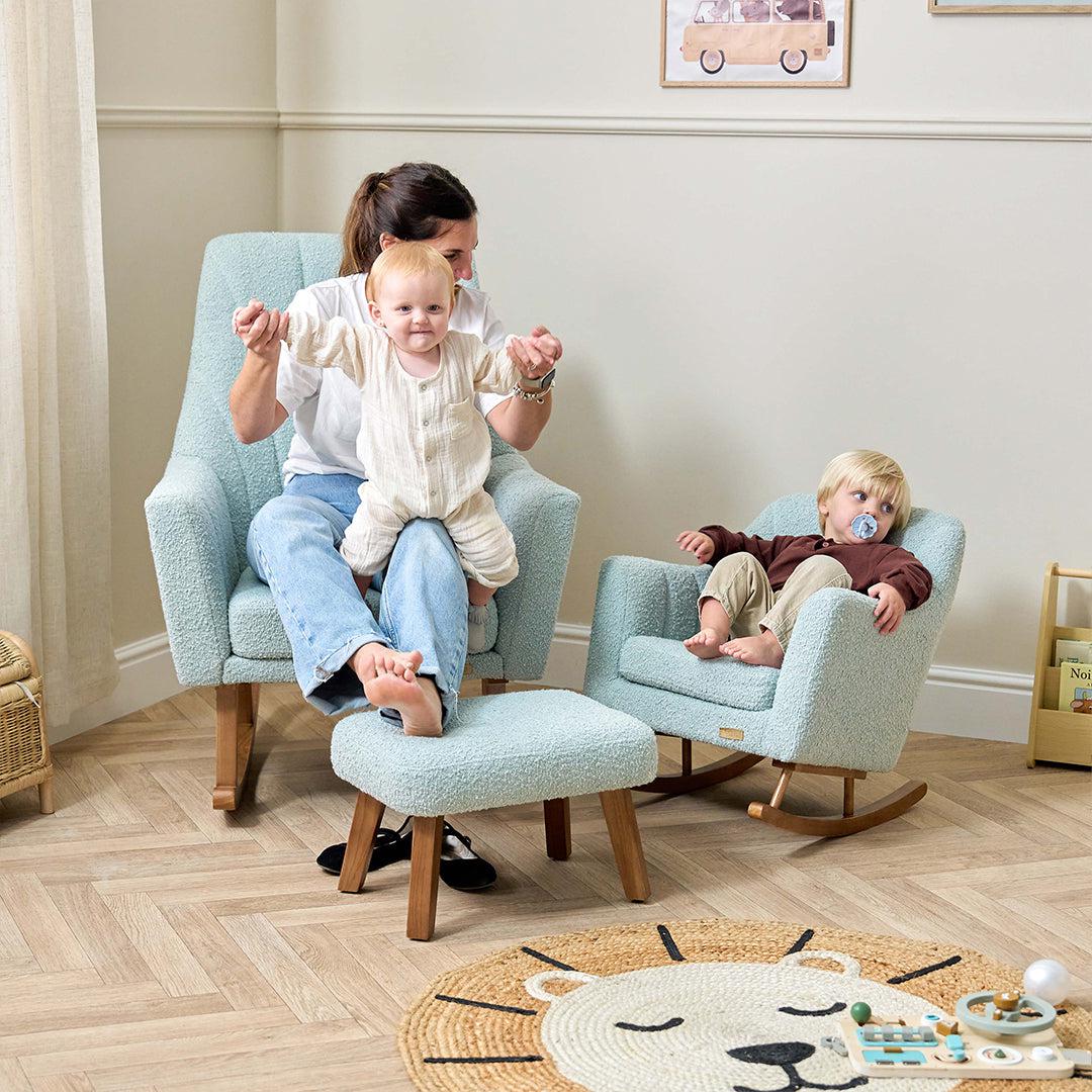 Tutti Bambini Jonah Mini Me Children's Rocking Chair - Boucle Ocean Stone - Image 4