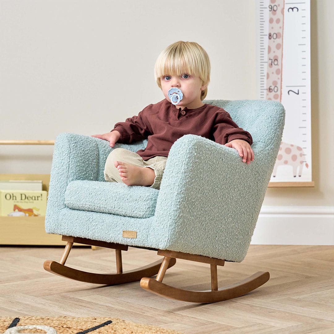 Tutti Bambini Jonah Mini Me Children's Rocking Chair - Boucle Ocean Stone - Image 5