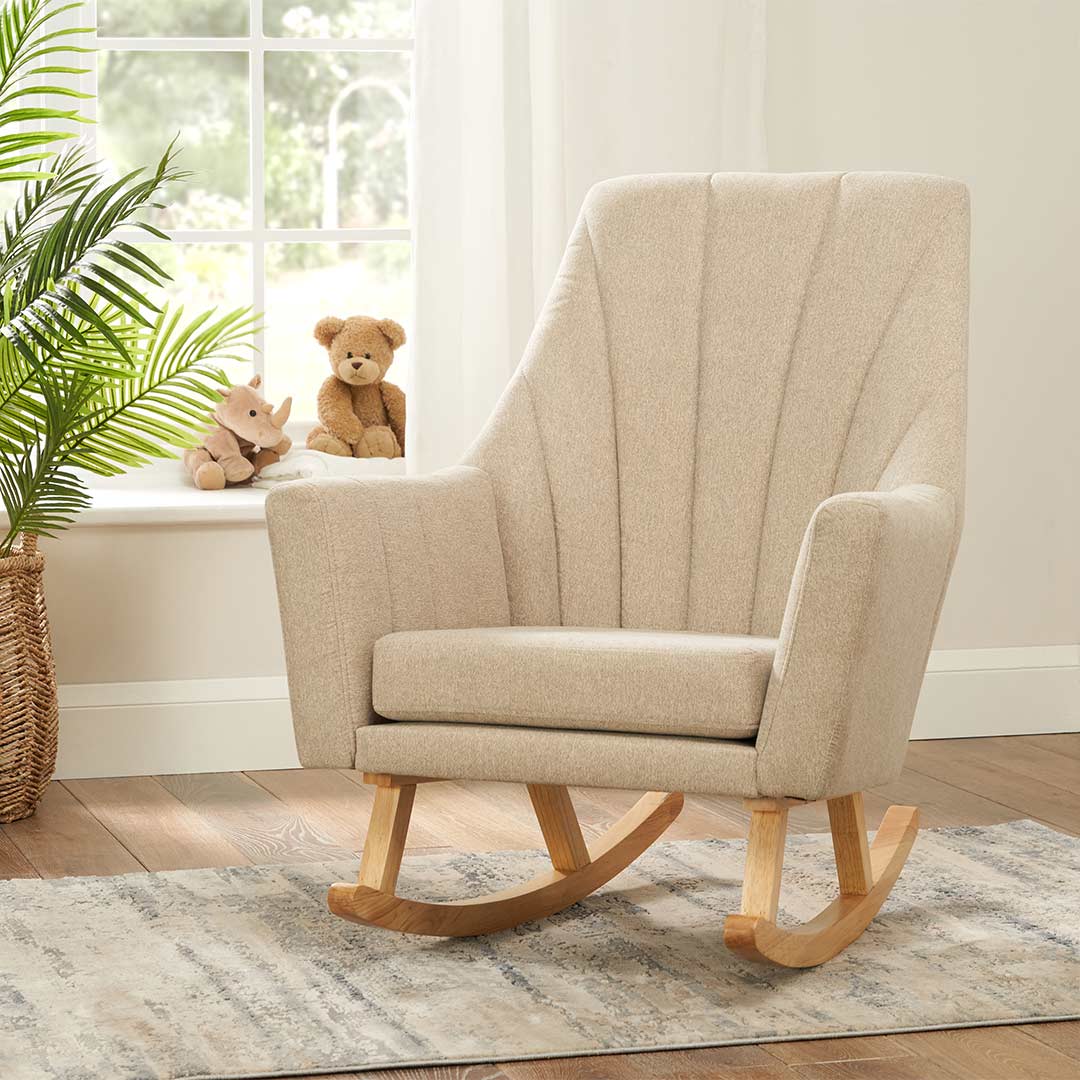 Tutti Bambini Jonah Rocking Chair + Foot Stool - Stone - Image 5