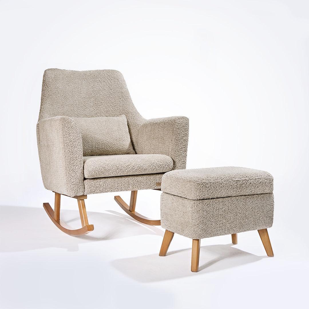 Tutti Bambini Oscar Luxe Rocking Chair & Footstool  - Teddy Mushroom