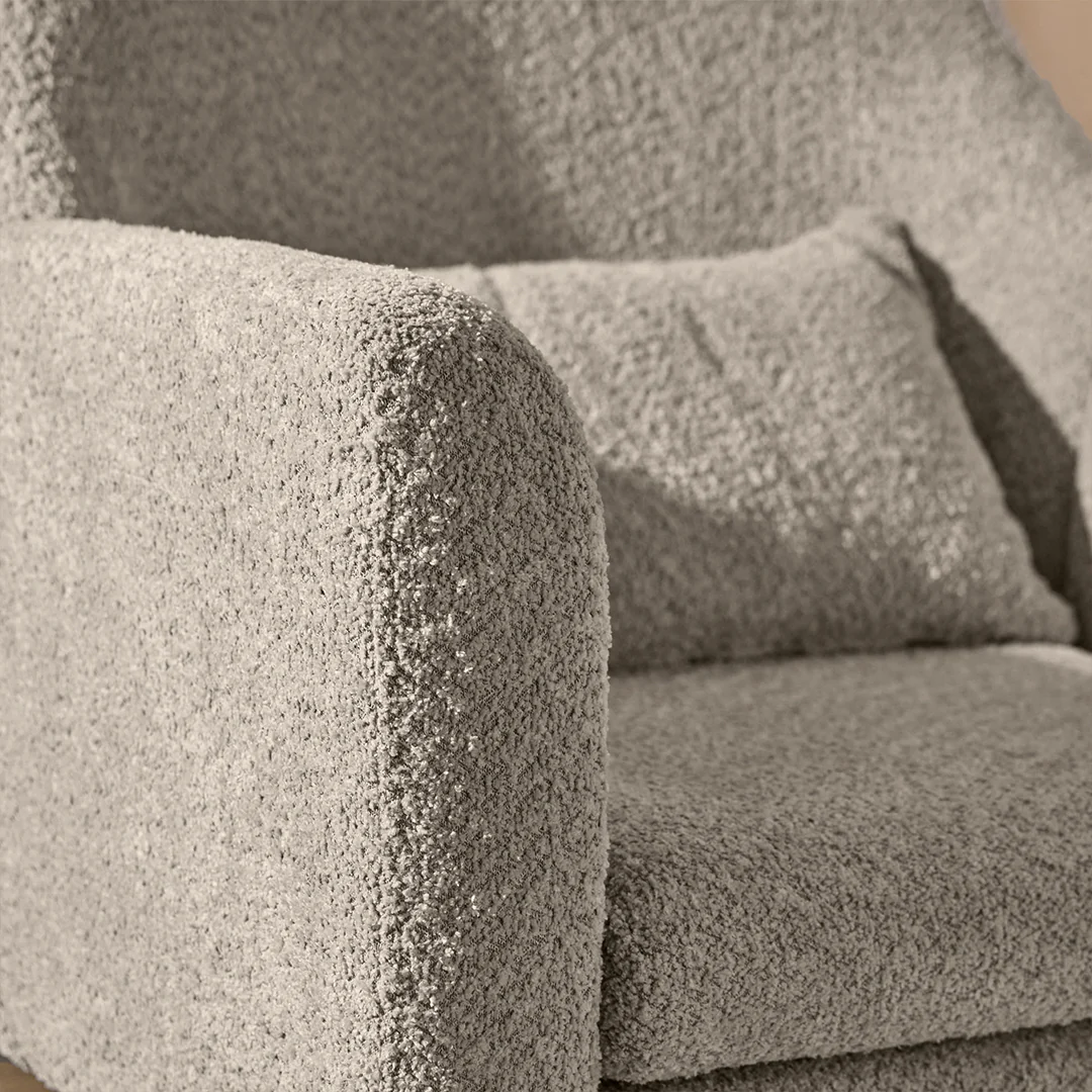 Tutti Bambini Oscar Luxe Rocking Chair & Footstool  - Teddy Mushroom - Image 3