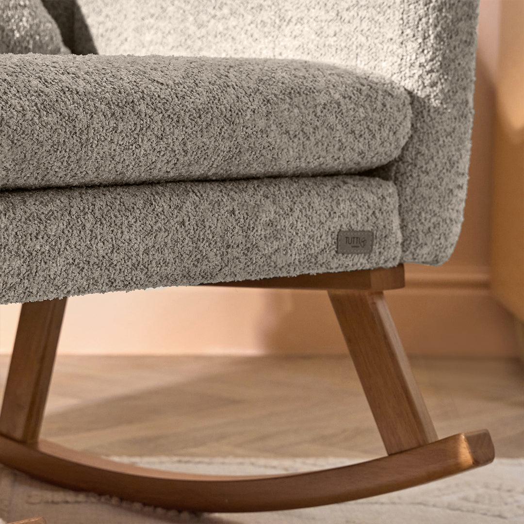 Tutti Bambini Oscar Luxe Rocking Chair & Footstool  - Teddy Mushroom - Image 4