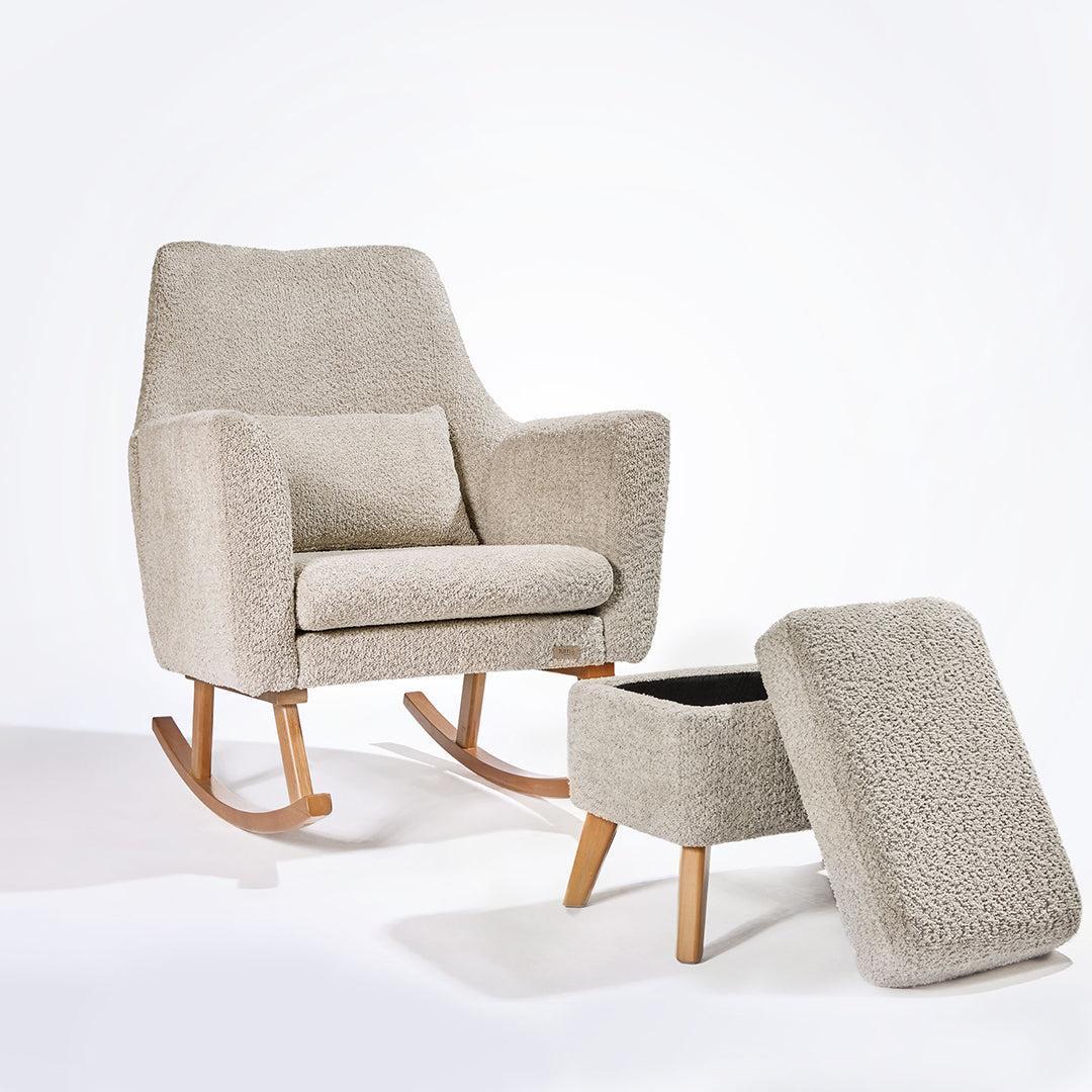 Tutti Bambini Oscar Luxe Rocking Chair & Footstool  - Teddy Mushroom - Image 9