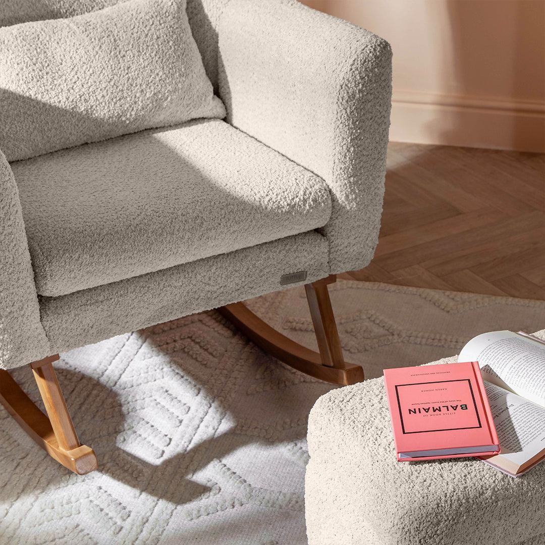 Tutti Bambini Oscar Luxe Rocking Chair & Footstool - Teddy Sage - Image 11