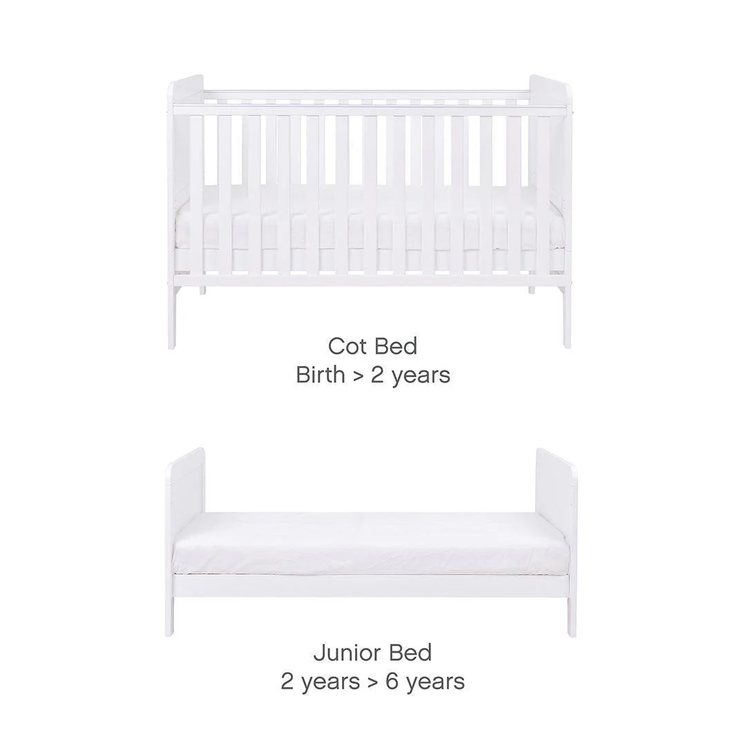 Tutti Bambini Rio Cot Bed with Cot Top Changer & Mattress - White - Image 8