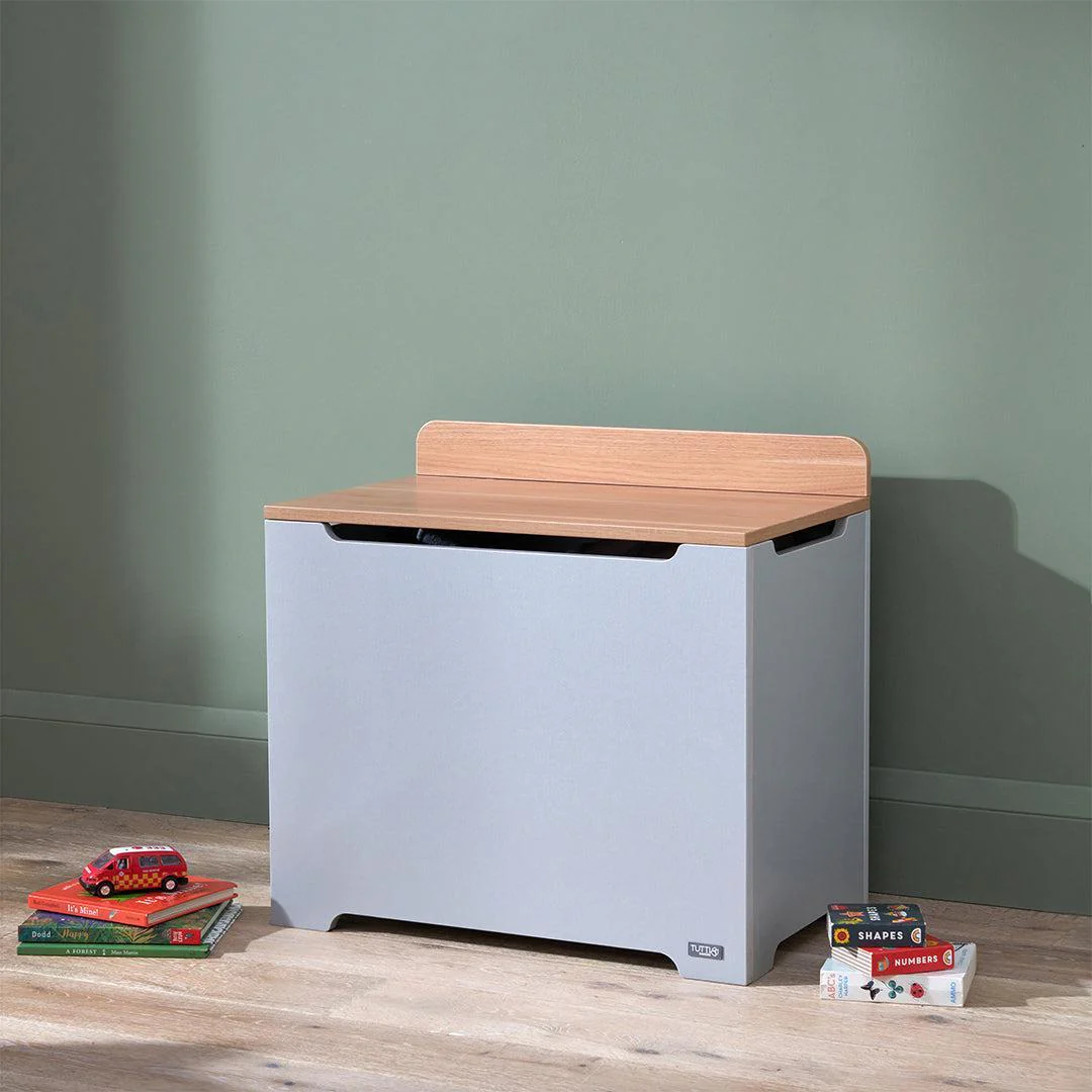 Tutti Bambini Rio Toy Box - Dove Grey/Honey Oak - Image 2