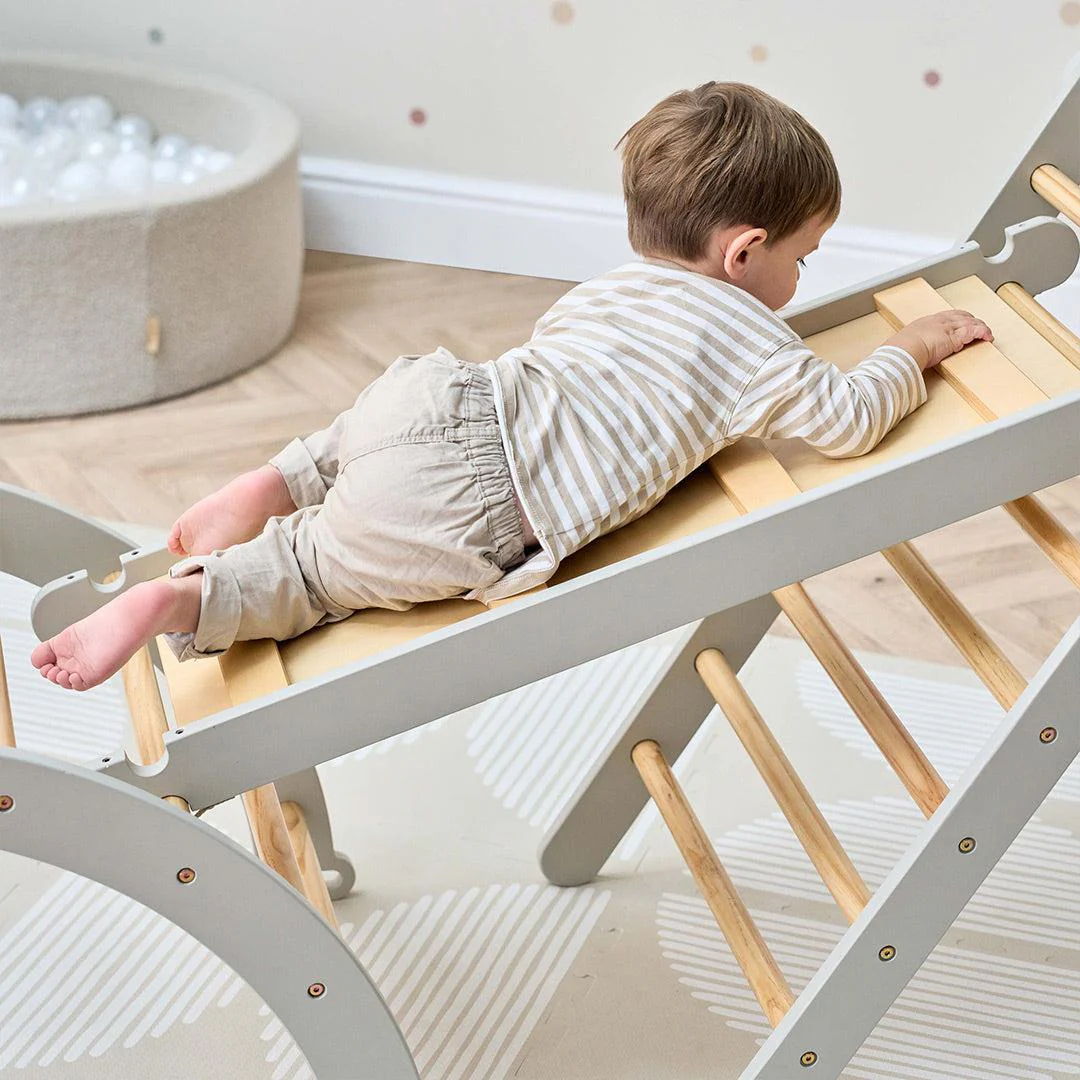 Tutti Bambini Scala Montessori 3 In 1 Pikler Climbing Frame With Climbing Wall - Mushroom - Image 10