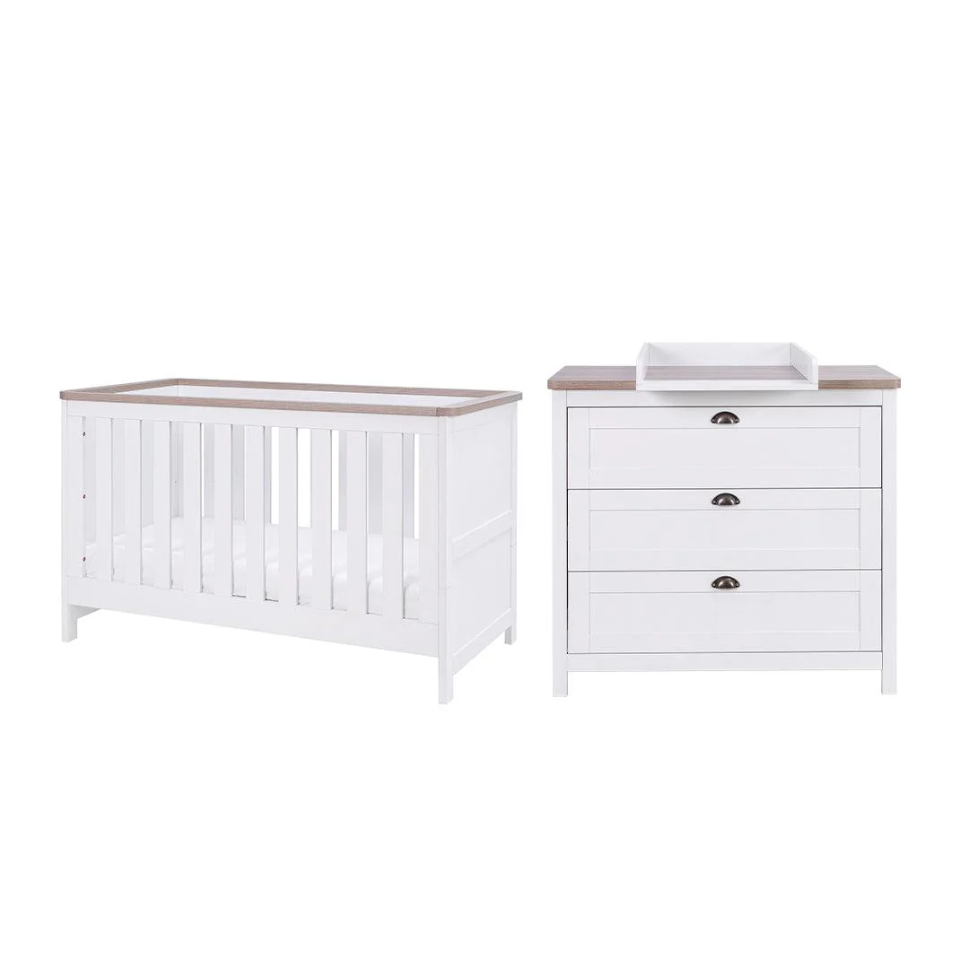 Tutti Bambini Verona 2 Piece Room Set - White/Oak