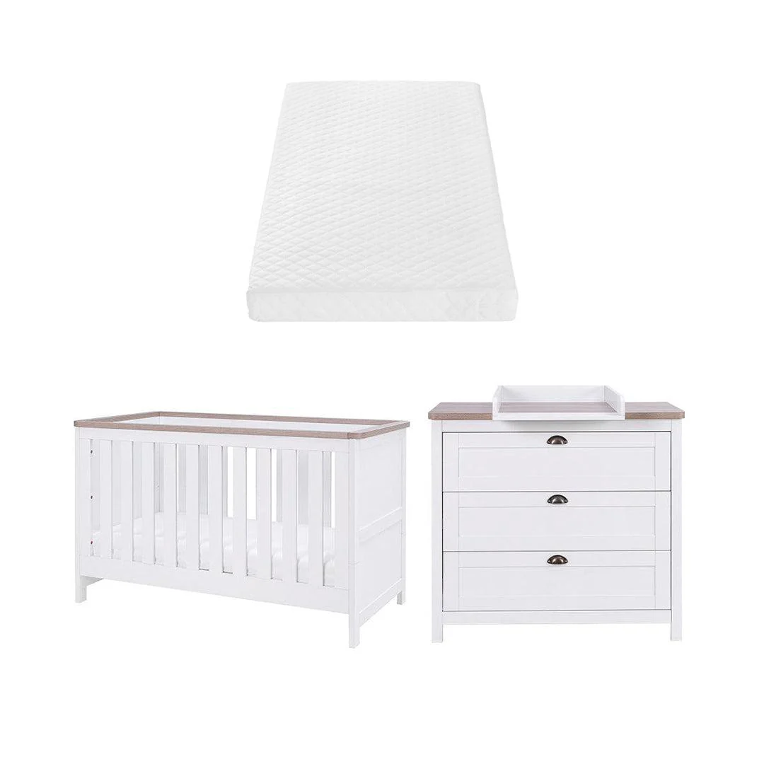Tutti Bambini Verona 2 Piece Room Set - White/Oak - Image 9