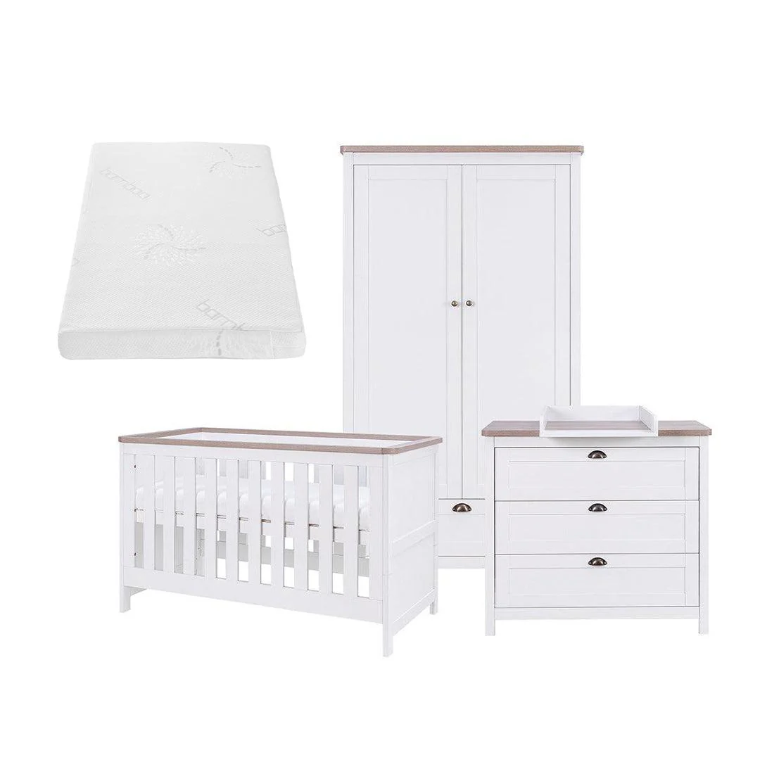 Tutti Bambini Verona 3 Piece Room Set - White/Oak - Image 15