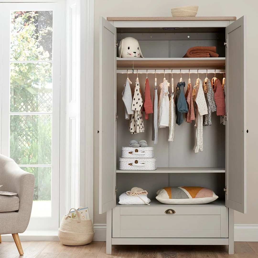 Tutti Bambini Verona Wardrobe - Dove Grey/Oak - Image 2