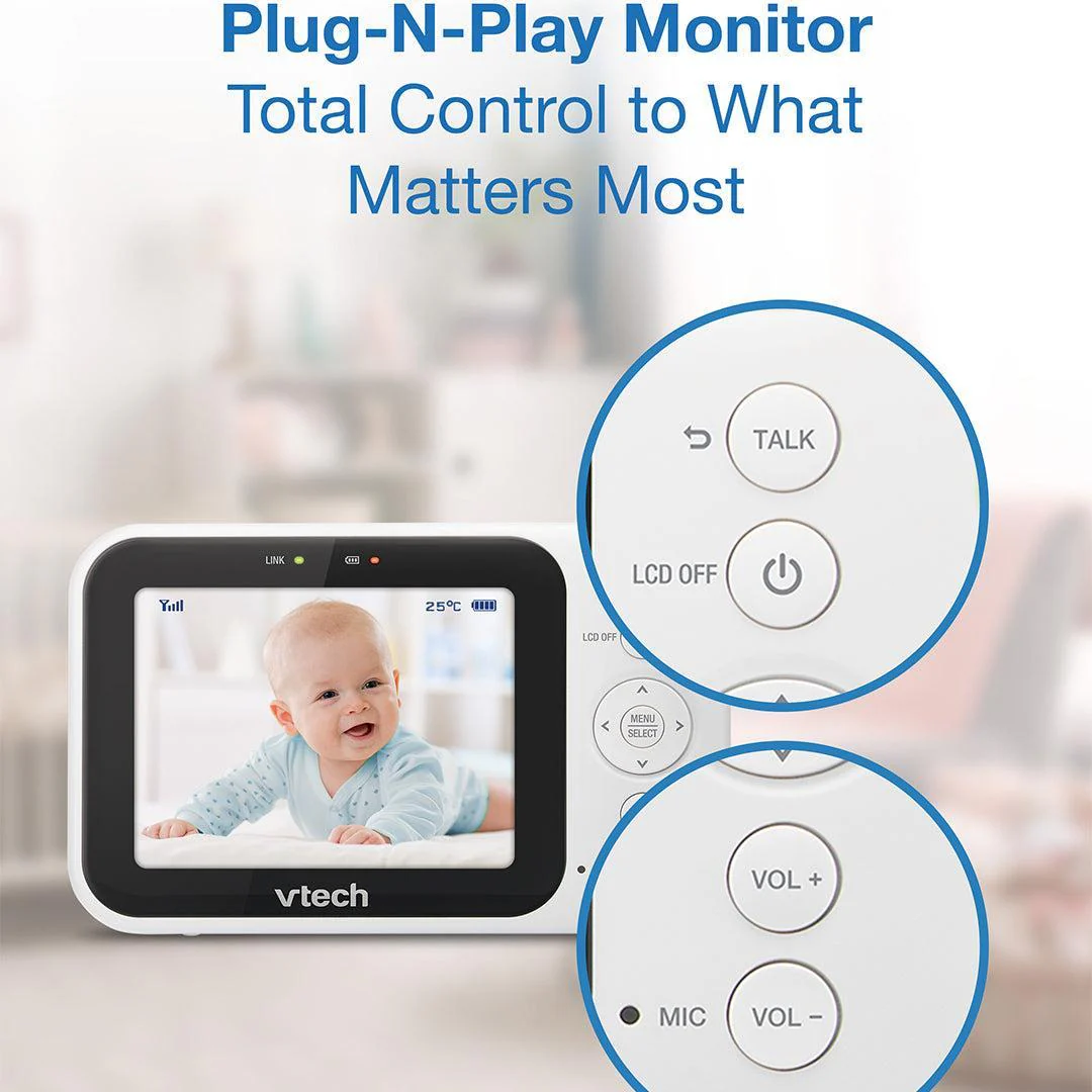 Vtech VM4263 3.5" Pan & Tilt Video Monitor - White - Image 9